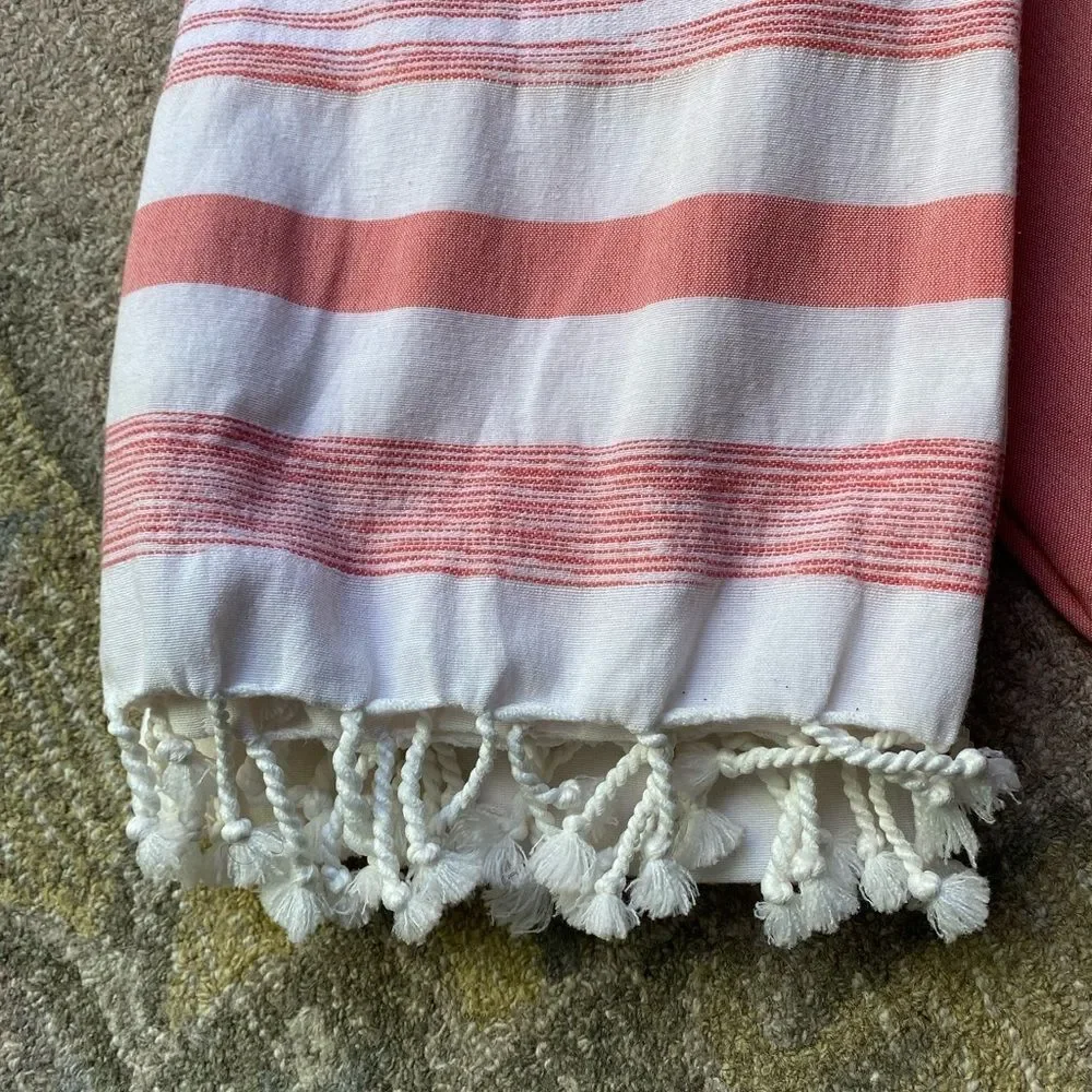 Better Homes And Gardens Coral and White Striped Fabric Shower Curtain